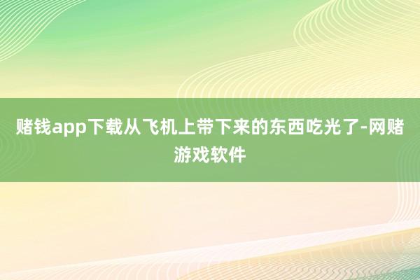 赌钱app下载从飞机上带下来的东西吃光了-网赌游戏软件