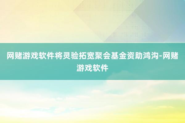 网赌游戏软件将灵验拓宽聚会基金资助鸿沟-网赌游戏软件